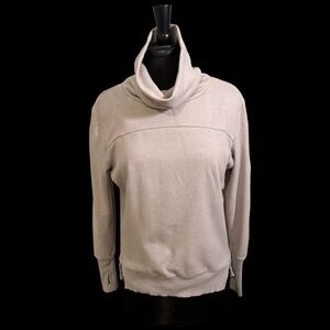 Apana Grey Yoga Cowl Neck Pullover Sweatshirt Size Medium
